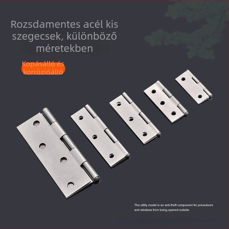 Szekrényajtó zsanér - vékony, rozsdamentes acél, felület drótos textúrával, Polo mud márka, modern minimalista stílus