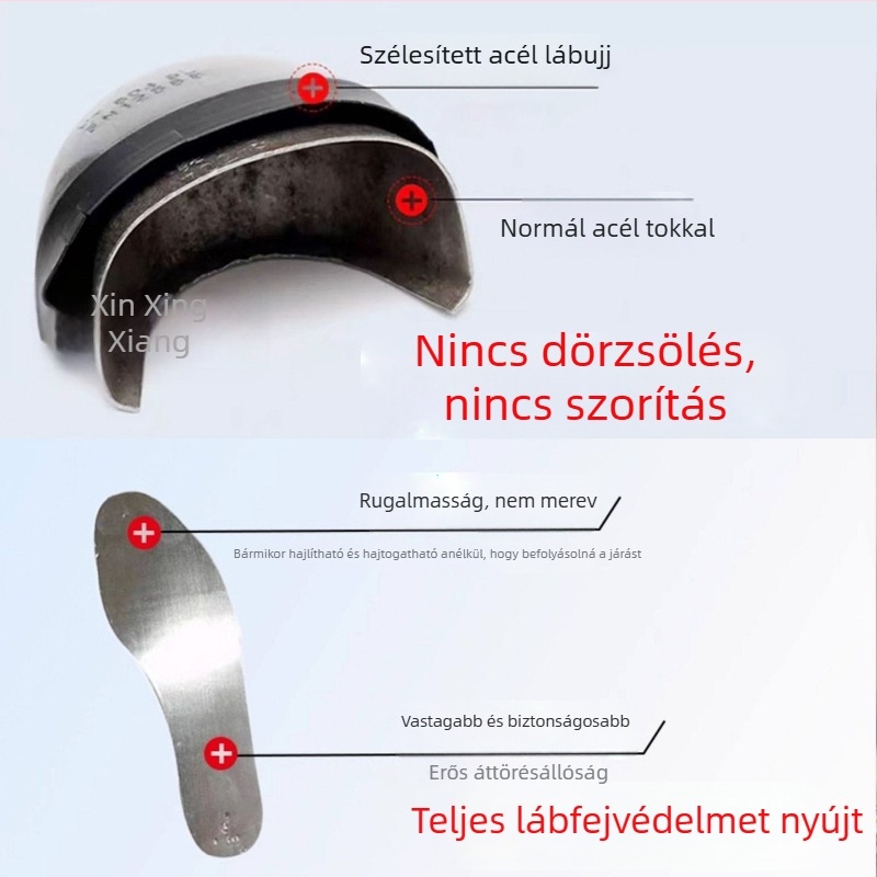 Ipari esőcsizmák, magas szárú, acélorrú, vízálló PVC kivitel