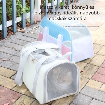 Le Youpai poliészter macska utazótáska – keresztpántos, légáteresztő, közepesen puha kivitelezés