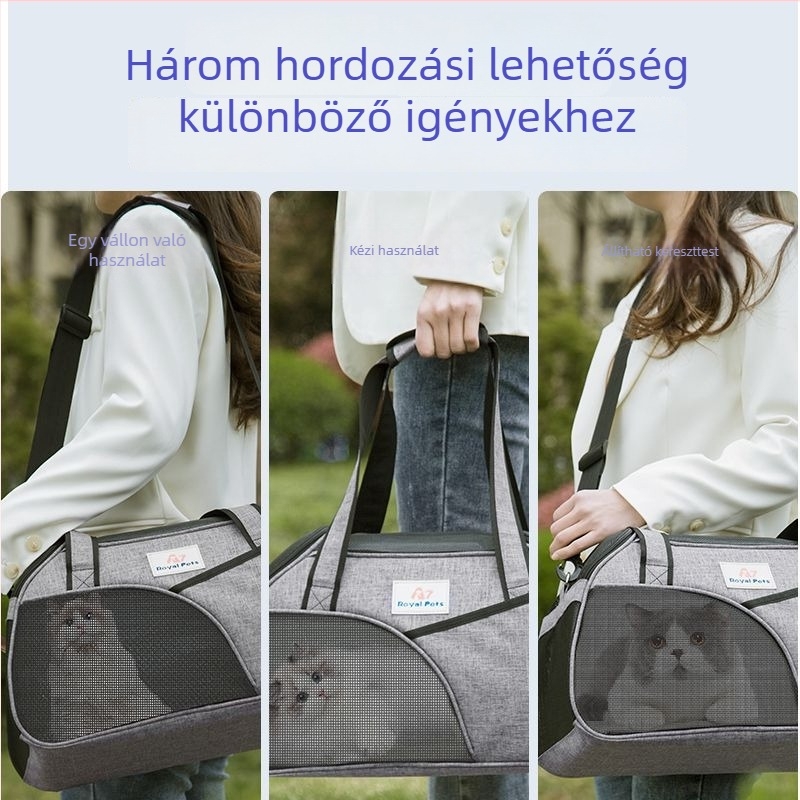 Kisállat-táska sétákhoz crossbody kialakítással, Oxford anyag, 5 kg kapacitás, Pet Search