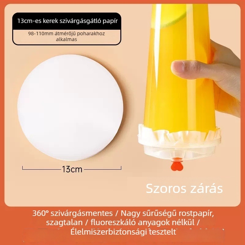 Egyszer használatos műanyag pohár tejes-teához, Ø90 mm, vastagított pohár hideg italokhoz fedővel, szójaital pohár kereskedelmi használatra