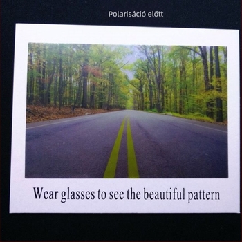 Polarizált szemüvegek tesztkártyája, függőleges elrendezés, 2021 nyári kiadás, optikai üzleteknek