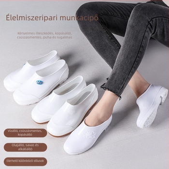 Élelmiszer-minőségű konyhai csúszásmentes slip-on lábbeli, alacsony szárú, PVC anyagú, vízálló és sav-bázis ellenálló, uniszex