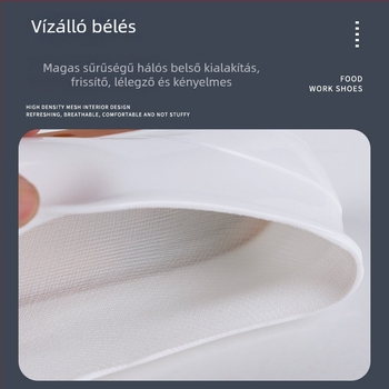 Élelmiszer-minőségű konyhai csúszásmentes slip-on lábbeli, alacsony szárú, PVC anyagú, vízálló és sav-bázis ellenálló, uniszex