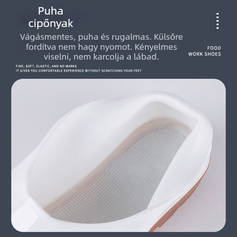 Élelmiszer-minőségű konyhai csúszásmentes slip-on lábbeli, alacsony szárú, PVC anyagú, vízálló és sav-bázis ellenálló, uniszex