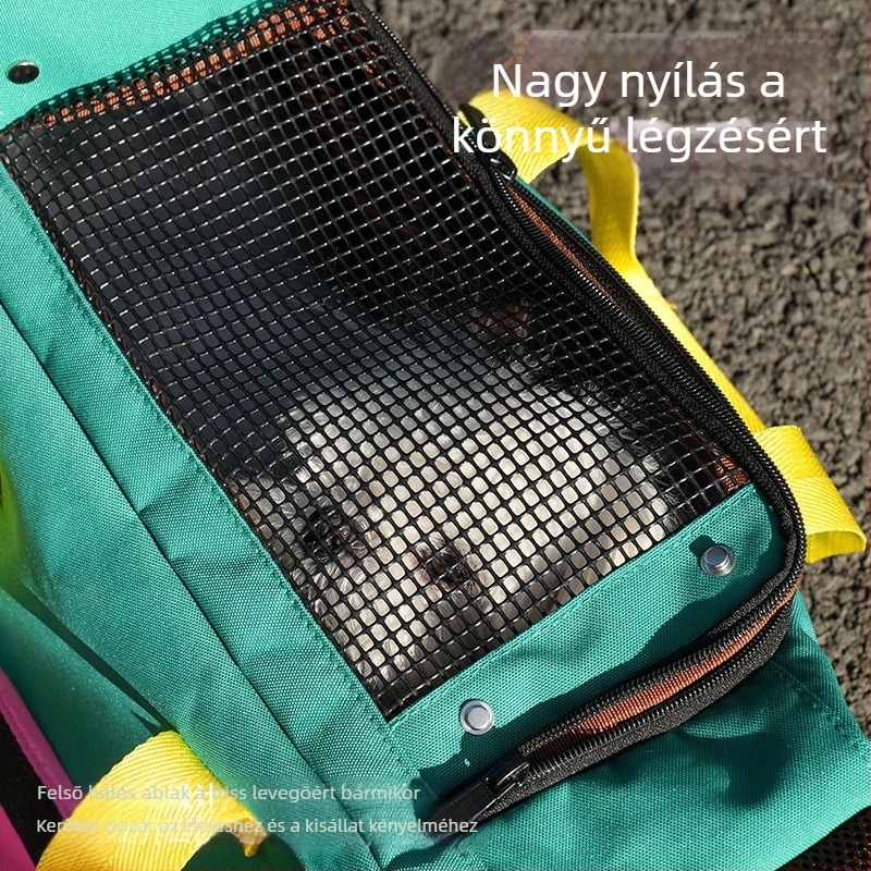ZEZE Kültéri kisállat táska – szellőző váll-hátizsák macskáknak és kiskutyáknak