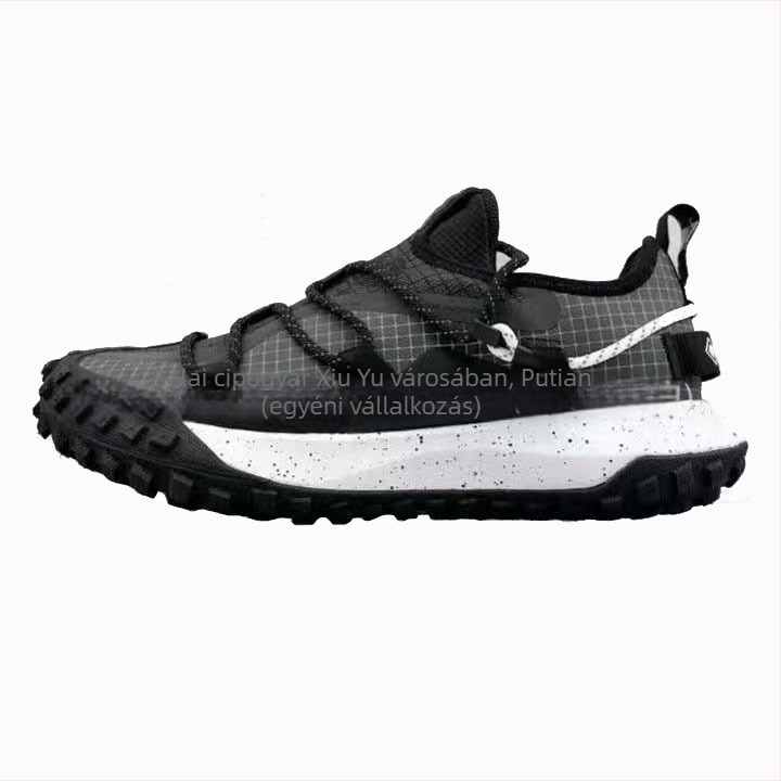 Hegymászáshoz való túracipő alacsony felsőrésszel, Gore-Tex belső, hálós felsőrész, elöl fűzés, csúszásmentes gumitalp