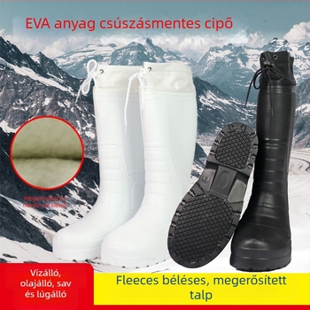EVA esőcsizmák fleece bélésével a melegért, magas szár, csúszásmentes talp