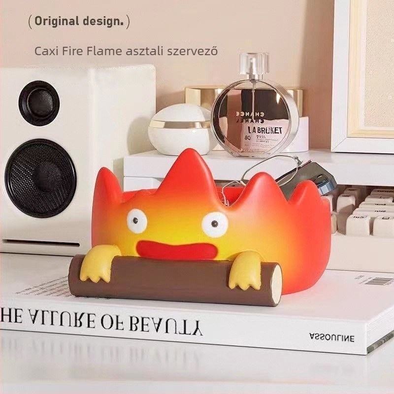 Rezinből készült bejárati dísz lángmotívummal és kulcstartó tálcával — környezetbarát anyag, modern minimalist stílus, márka gsf