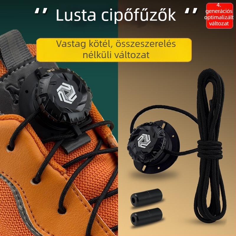 Forgó cipőfűző csat vastag zsinórokhoz – fekete