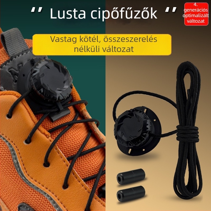 Forgó cipőfűző csat vastag zsinórokhoz – fekete