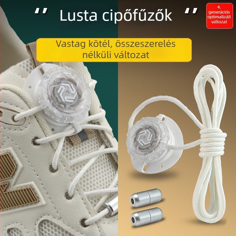 Forgó cipőfűző csat vastag zsinórokhoz – fekete