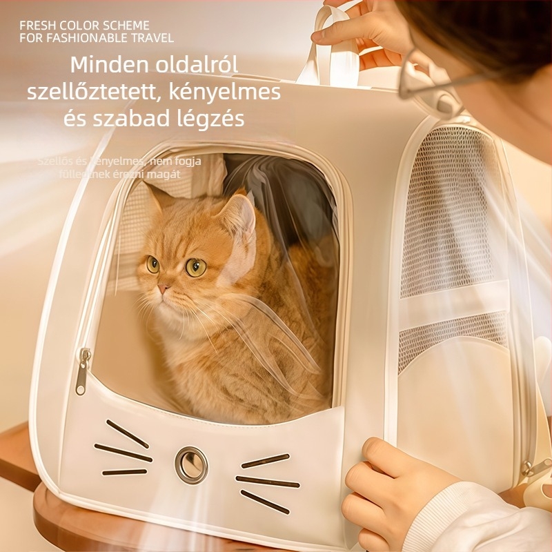 Téli meleg állat szállító hátizsák macskáknak és kutyáknak, nagy kapacitású, keresztpántos hordozó