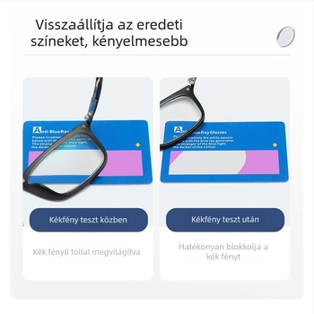 Yamy olvasószemüveg, négyzetes teljes keret, kékfénymentes lencsék, TR90 keret, lencse anyaga AC, felnőttek