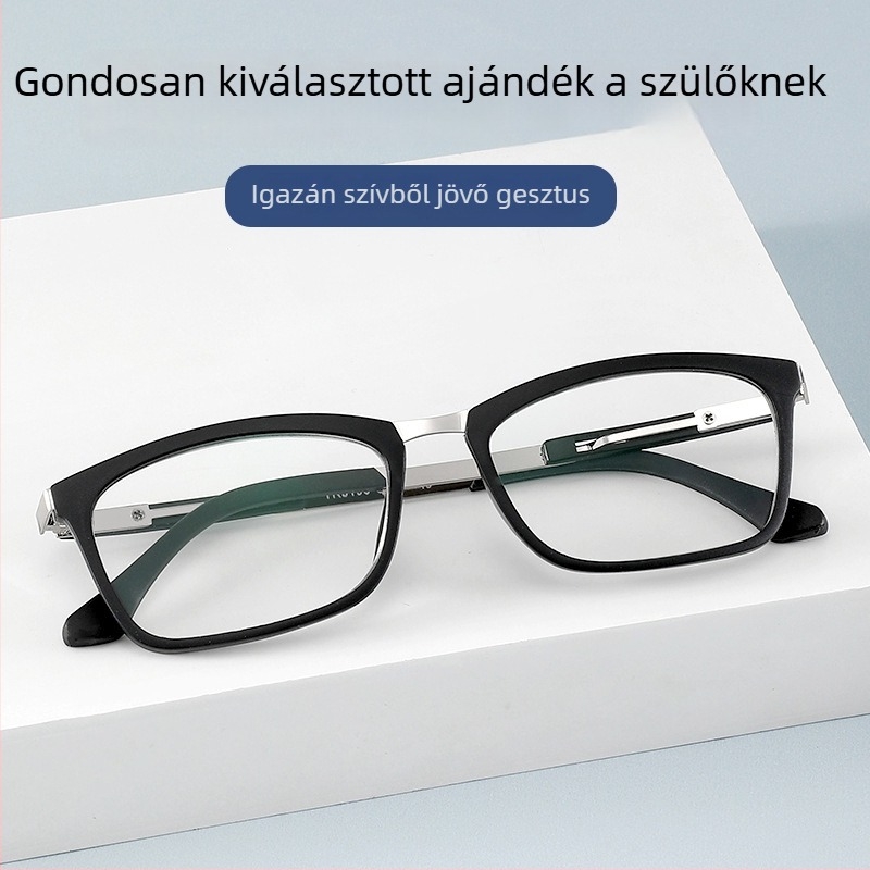 Yamy olvasószemüveg, négyzetes teljes keret, kékfénymentes lencsék, TR90 keret, lencse anyaga AC, felnőttek