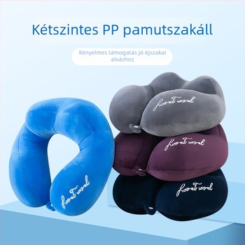 U-alakú nyakpárna utazáshoz és irodába, PP-pamut töltet, Crystal Velvet huzat, modern minimalista stílus, univerzális használat