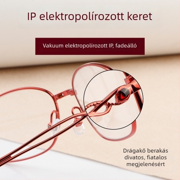 Kafa presbyopia szemüveg – Kristálylencsék, Kékfény védelem, Teljes keret, Fém keret, Ovális keret
