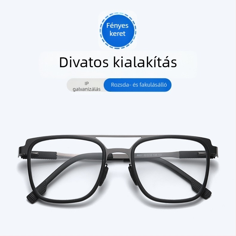 Fotokromos presbyopiás szemüveg férfiaknak automata zoommal, progresszív multifokális, közelre és távolra, nagy keret, négyzet alakú