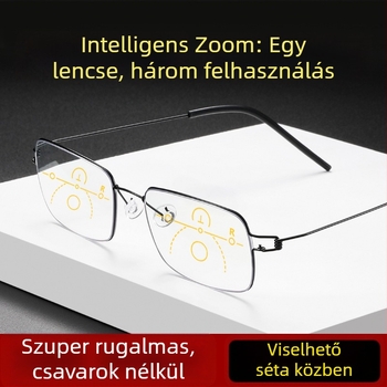 Kékfény elleni progresszív multifokális olvasószemüveg, távoli és közelre nézéshez, könnyű acélhuzalos keret, eredeti dizájn
