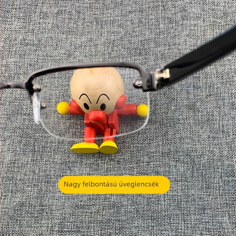 Uniszex preszbiópia szemüveg felnőtteknek, barna körkeret, kristálytiszta lencsék