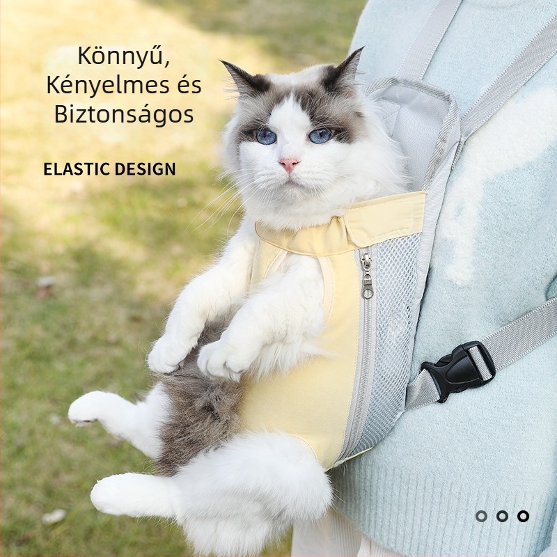 TailPets lélegző kisállat szállító hátizsák macskáknak és kistestű kutyáknak, mellkas pánttal, hordozható és kényelmes, 7 kg-ig