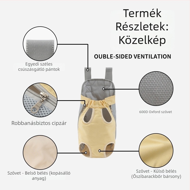 TailPets lélegző kisállat szállító hátizsák macskáknak és kistestű kutyáknak, mellkas pánttal, hordozható és kényelmes, 7 kg-ig