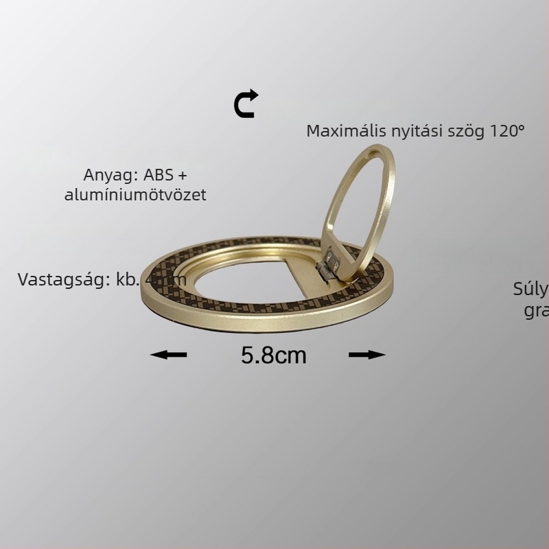 MagSafe telefon-állvány alumínium ötvözetből, karbon szálas textúra, forgó gyűrű, asztali mágneses tartó