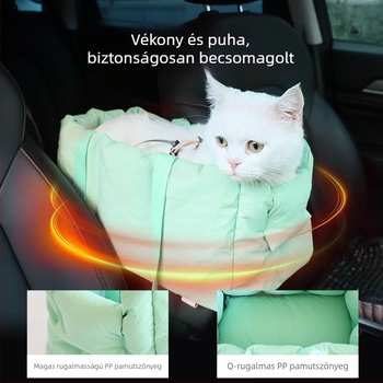 Autóba szerelt kutya szállító Leyoupai – Anyagok: 80T matt nylon; 120 g spray-kezelt gyapot; PP töltet; Eredet: Zhejiang