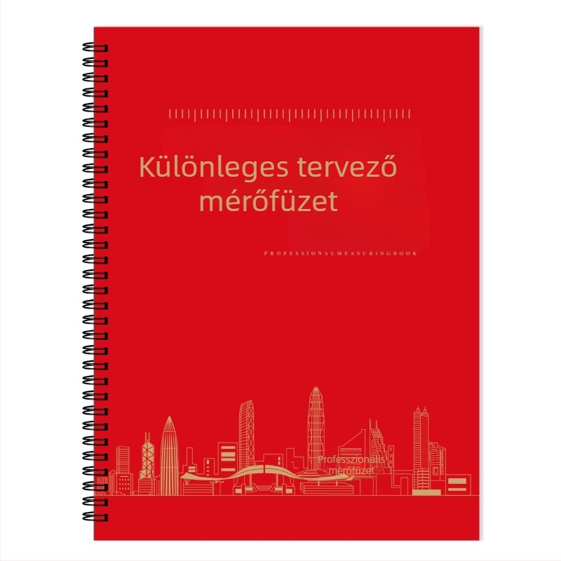 Designer mérőfüzet belsőépítéshez, spirálkötésű, keményfedél, dupla offset papír 100 g, 50–100 oldal