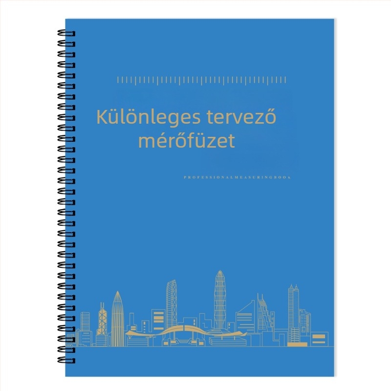 Designer mérőfüzet belsőépítéshez, spirálkötésű, keményfedél, dupla offset papír 100 g, 50–100 oldal
