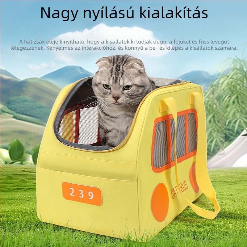 Yuebaitu macska szállító hátizsák, nagy kapacitású, légáteresztő, kényelmes utazáshoz