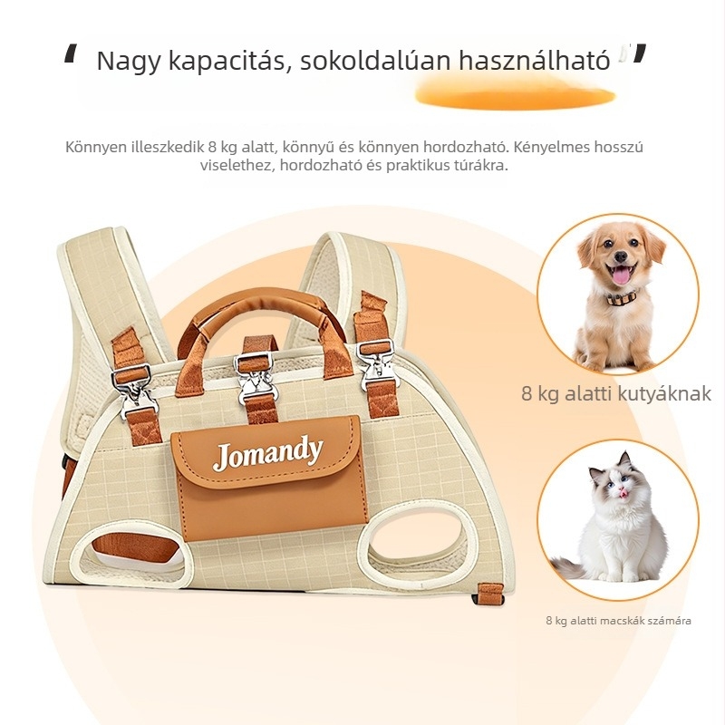 Légáteresztő kisállat szállító hátizsák, kutyák és macskák számára, keresztpánttal vagy kézi hordozással, könnyű kültéri használatra