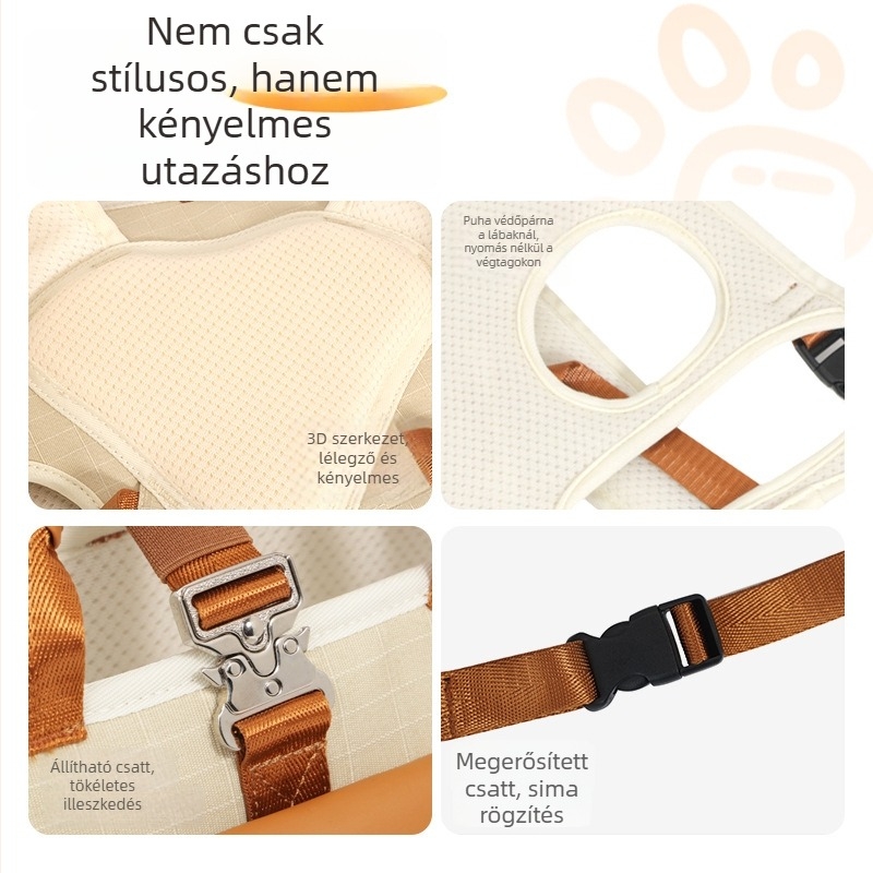 Légáteresztő kisállat szállító hátizsák, kutyák és macskák számára, keresztpánttal vagy kézi hordozással, könnyű kültéri használatra