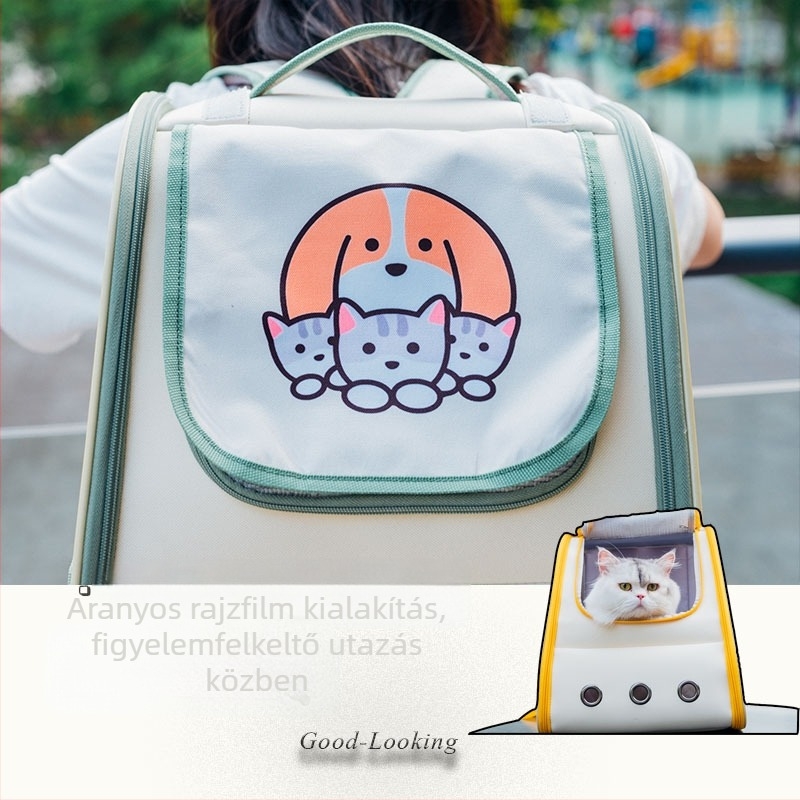 Oxford anyagú háziállat hátizsák, Cartoon mintával, kapacitás 33,152 cm³, közepes keménység