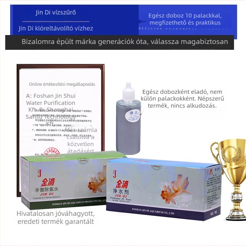 Gold Drops Akváriumi víztisztító szer, sterilizálás és klórmentesítés, akváriumi berendezés, 1 kg
