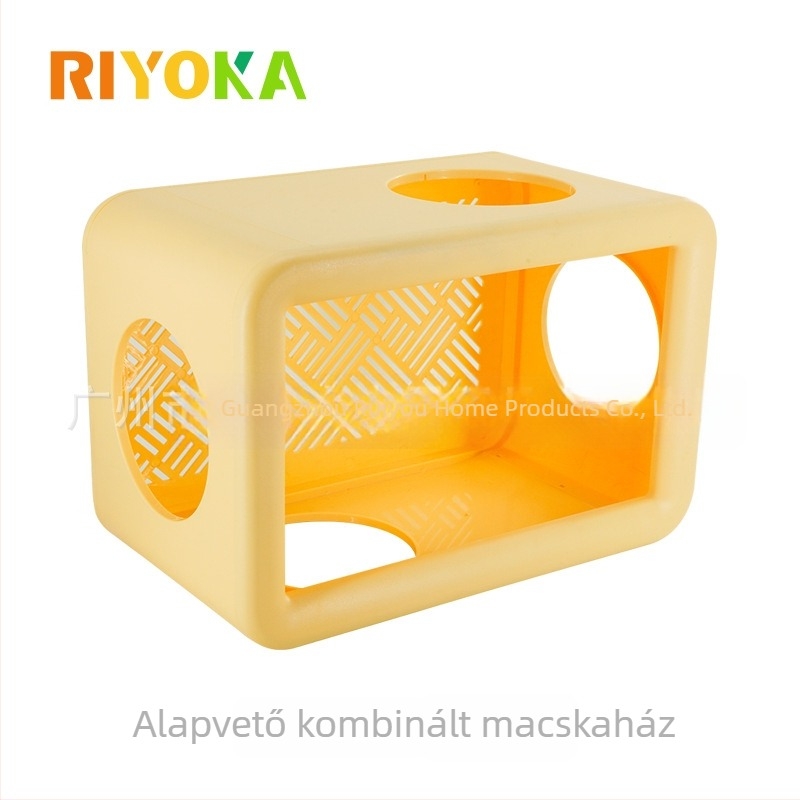 RIYOKA moduláris kocka macska mászókeret fészekkel és rejtekhellyel – műanyag