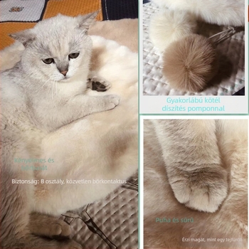 Macska kör alakú fészek párna, vászon anyagból, őszi-téli meleg, géppel mosható