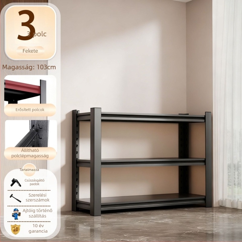 Fém konyhai tárolópolc, többszintes, 3–7 szint, modern minimalista stílus, Sanwei márka, modell Kitchen shelves