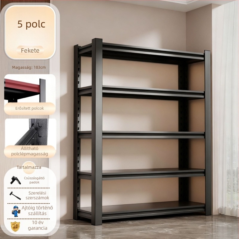 Fém konyhai tárolópolc, többszintes, 3–7 szint, modern minimalista stílus, Sanwei márka, modell Kitchen shelves