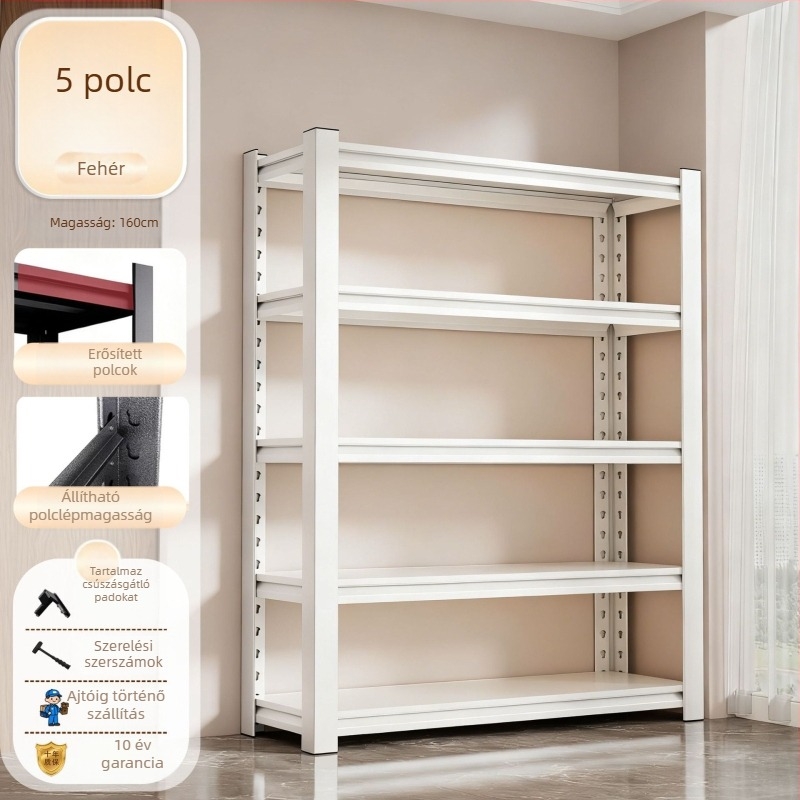 Fém konyhai tárolópolc, többszintes, 3–7 szint, modern minimalista stílus, Sanwei márka, modell Kitchen shelves