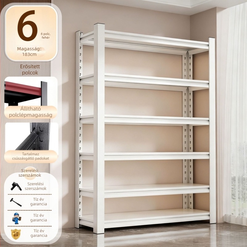 Fém konyhai tárolópolc, többszintes, 3–7 szint, modern minimalista stílus, Sanwei márka, modell Kitchen shelves