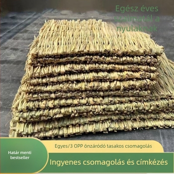 Kézzel szőtt füves kisállatágy és fészek hörcsögöknek, nyulaknak és guineai malacoknak