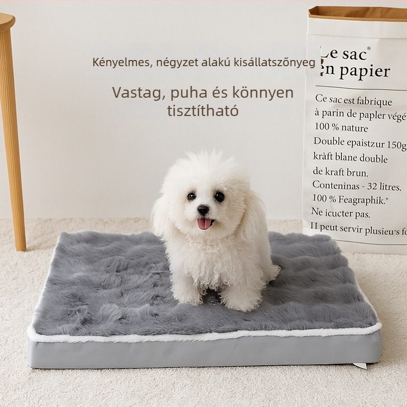 Műnyúl velúr bevonat alvómatrac tojás alakú habbal kis- és közepes méretű kutyáknak és macskáknak, levehető és mosható matrac