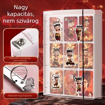 Kártyaalbum kollekció, A5-ös négyzetes oldal és A4-es kilences oldal, 40 belső oldal, PP borító, rajzfilm-stílus, egyszerű kötés