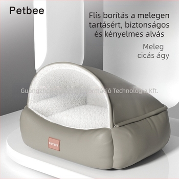 Macska fészek: meleg, levehető és mosható, fleece-béléssel, téli félzárt sátor