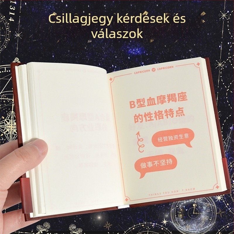 Notesz 12 csillagkép témával, ragasztott kötés, dupla offset papír, 80 gsm, 100–200 oldal, kreatív stílus