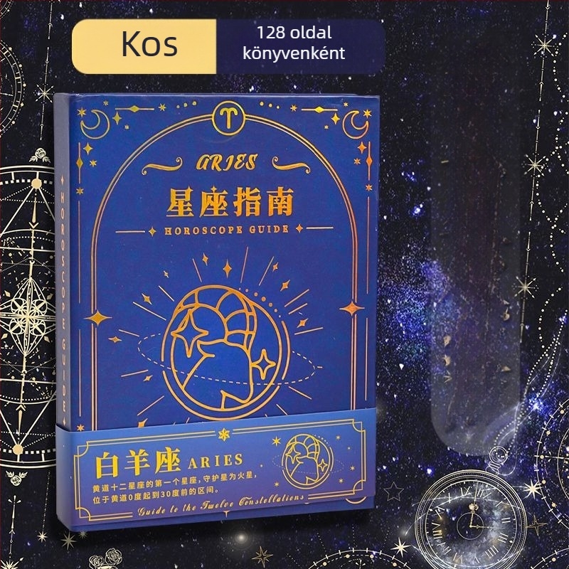 Notesz 12 csillagkép témával, ragasztott kötés, dupla offset papír, 80 gsm, 100–200 oldal, kreatív stílus