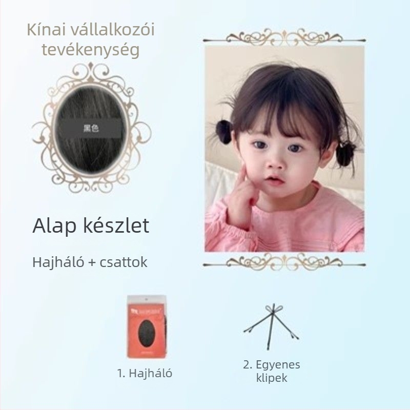 Yueying baba-lány paróka, hőálló szál, egyenes haj, édes stílus, gyerekeknek