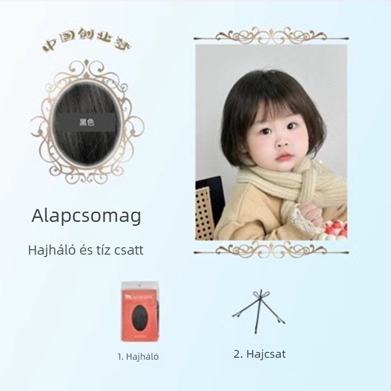 Yueying baba-lány paróka, hőálló szál, egyenes haj, édes stílus, gyerekeknek