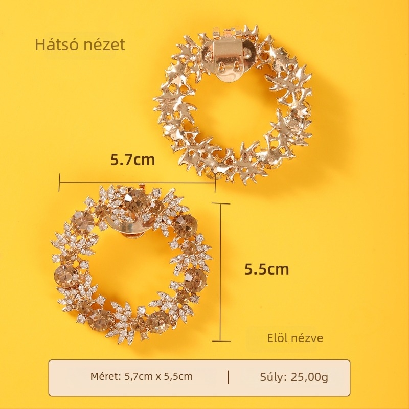 Kashi KX fém cipő-tartozék levehető rhinestone virággal csizmákhoz, szandálokhoz és hétköznapi cipőkhöz